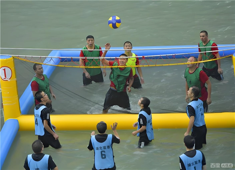 Ảnh hài hước bóng chuyền nước khi các vận động viên nỗ lực cứu bóng chuyền bóng bay nước