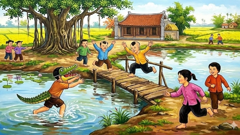 Bé học luật chơi nhờ luật chơi cá sấu lên bờ dễ hiểu