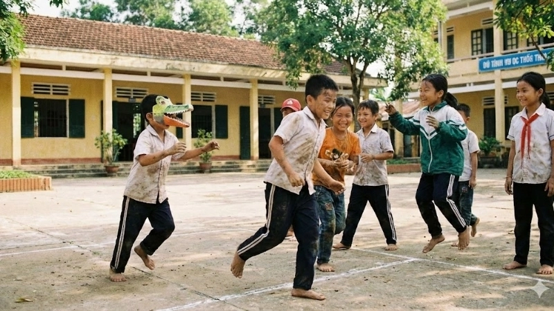 Giờ chơi thêm năng động cùng cá sấu lên bờ mầm non