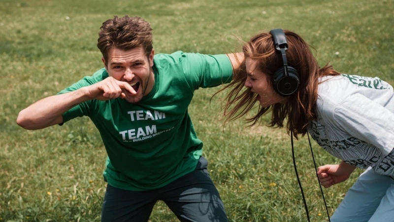 Một nhóm nhân viên công sở tham gia hình ảnh trò chơi truyền tin trong nhà náo nhiệt