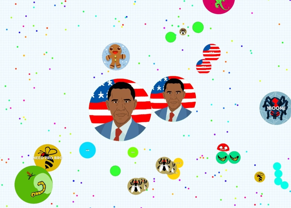 Chế độ chơi Battle Royale kịch tính với vòng bo thu hẹp trong Agar.io