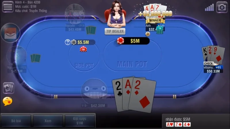 Bàn đánh liêng trực tuyến hấp dẫn