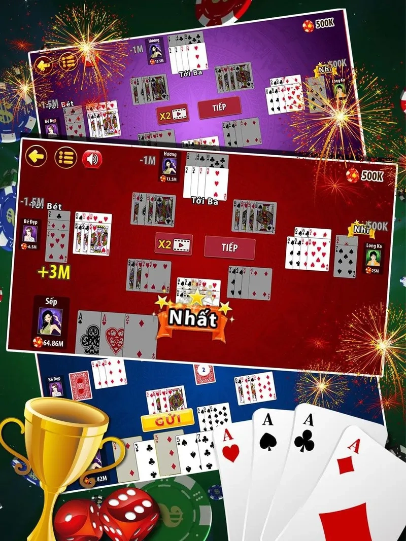 Sảnh đánh phỏm trực tuyến rất đông