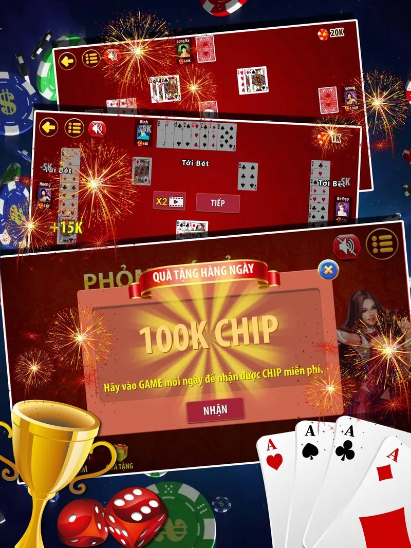 Hội đánh bài phỏm trên mạng vui vẻ