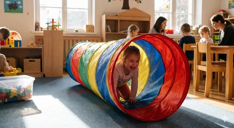 Khuyến khích trò chơi vận động bò qua đường hầm mỗi ngày