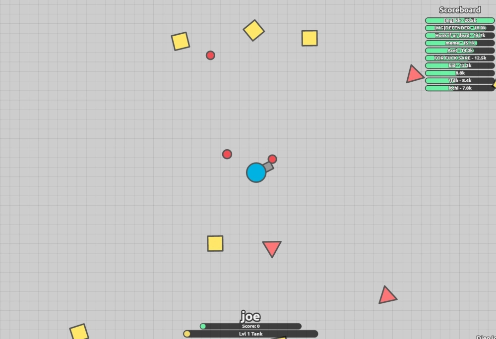 Mẹo chơi Diep.io lên level 45 nhanh nhất trong chế độ FFA