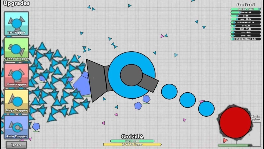 Tập trung vào Bullet Damage và Penetration ngay từ đầu để dọn dẹp các khối đa giác lớn