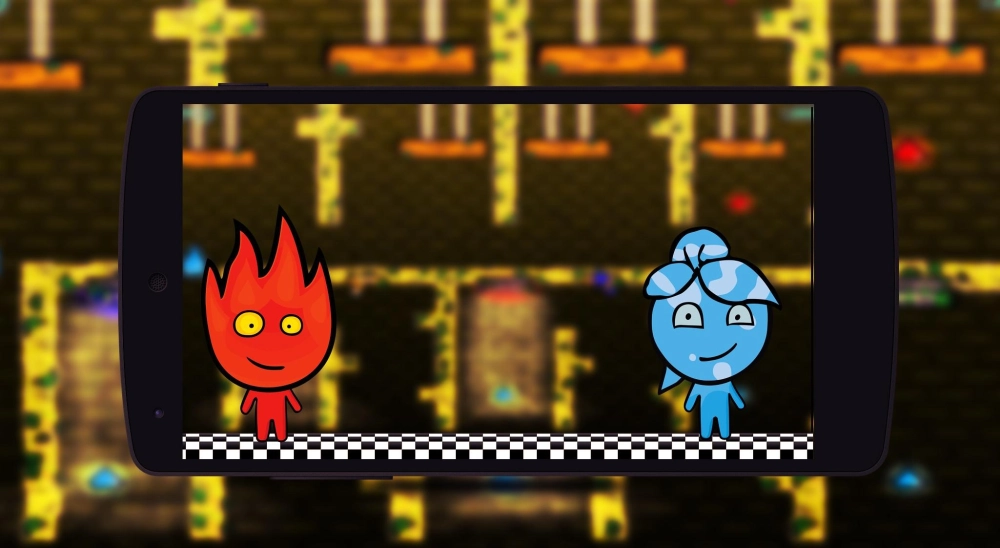 Hai nhân vật chính trong Fireboy and Watergirl 1 Forest Temple