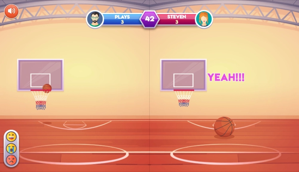Đồ hoạ đa dạng của game Y8 2 người chơi bóng rổ