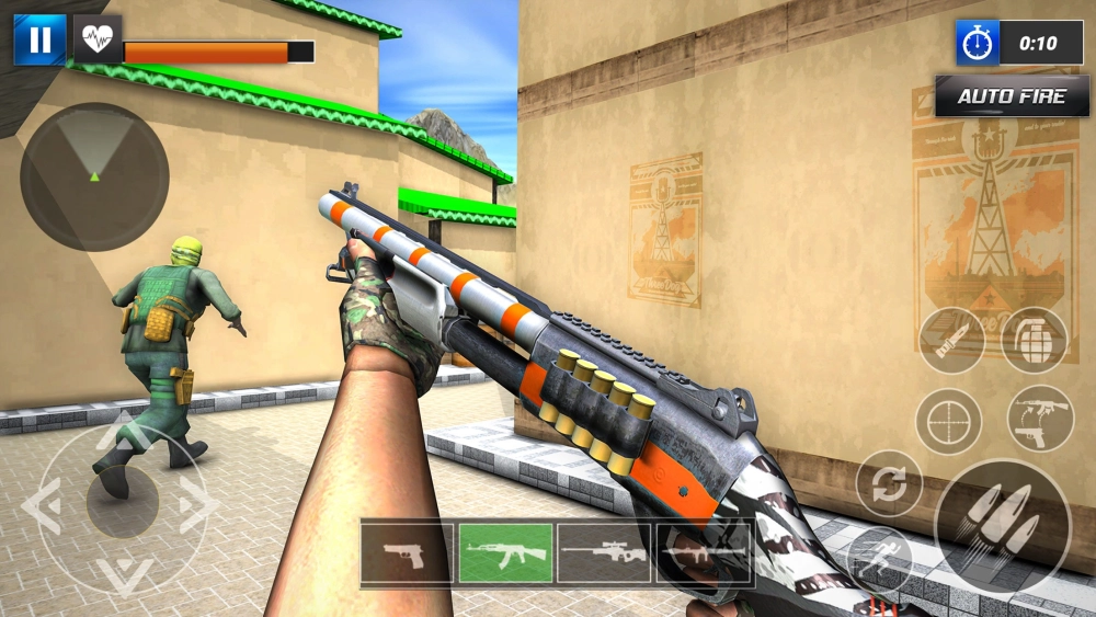 Cảnh chiến đấu kịch tính trong một tựa game đột kích trên trình duyệt