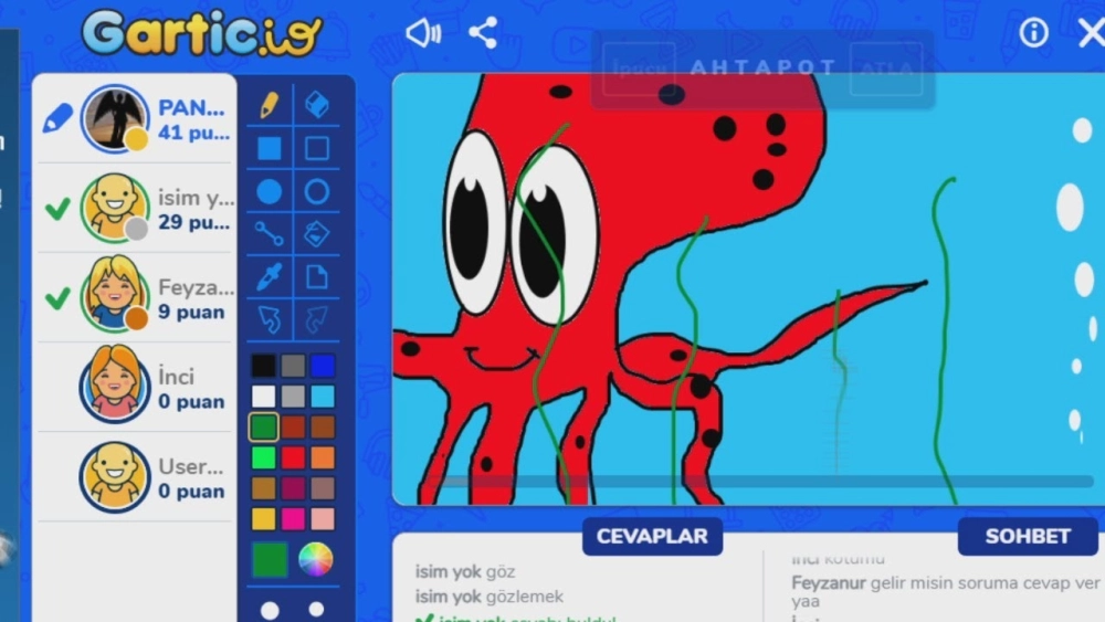 Ảnh chụp màn hình Gartic.io vui nhộn khi cả phòng đều đoán sai một từ cực dễ.