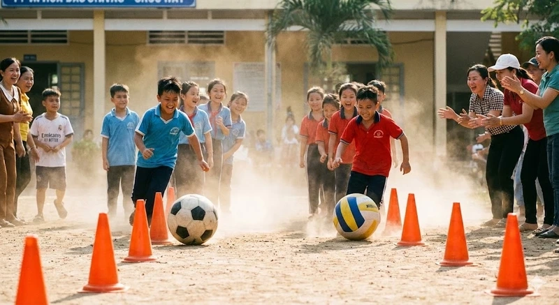 Chia sẻ cách tổ chức trò lăn bóng cho lớp đông trẻ