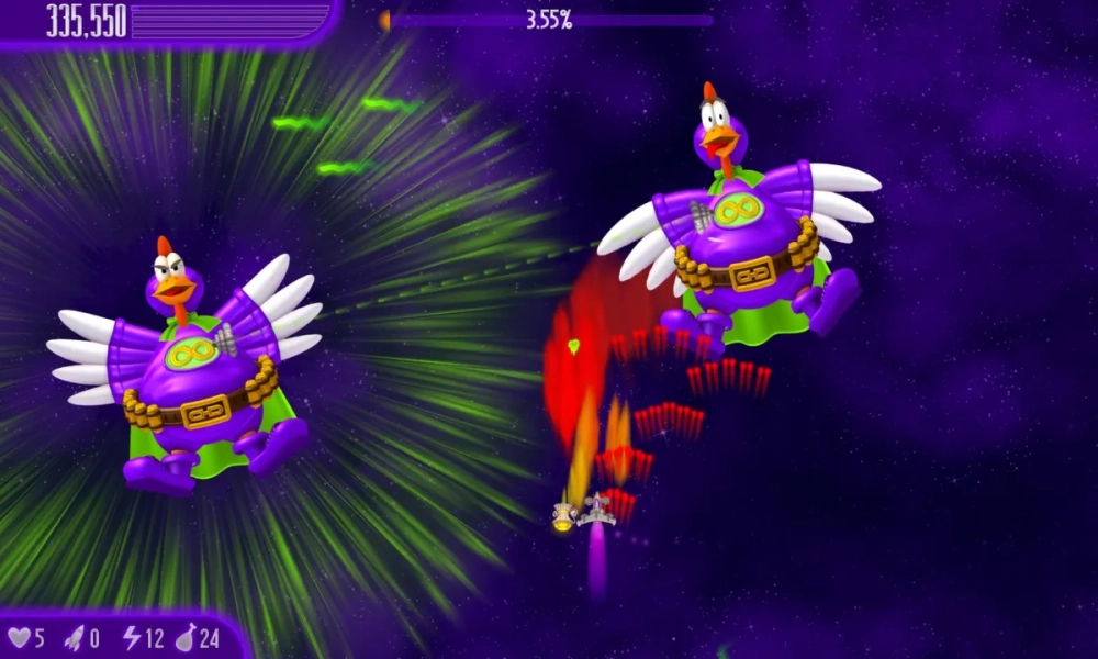 Đội hình gà bay lượn theo phong cách bắn gà vũ trụ arcade