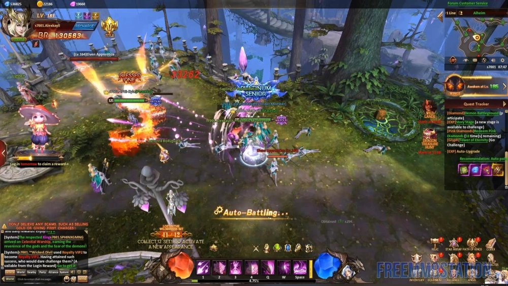 Ảnh kỹ năng skill League of Angels cực kỳ hoành tráng khi tung chiêu nộ xóa sổ quái vật.