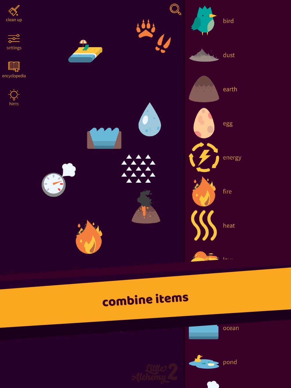 Bảng hướng dẫn Little Alchemy 2 tiếng việt cho người mới