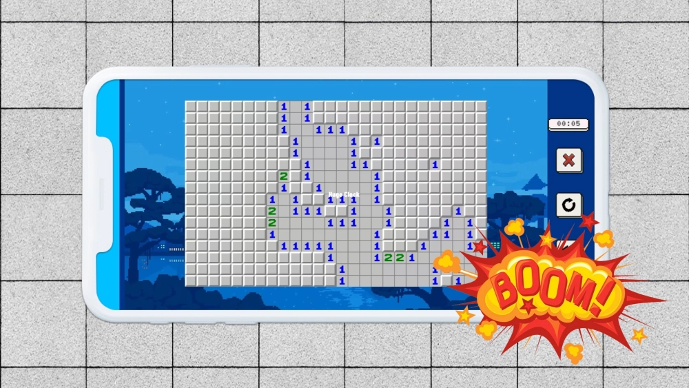 Mẹo thắng Minesweeper 100% bằng cách sử dụng mẫu hình logic 1-2-1