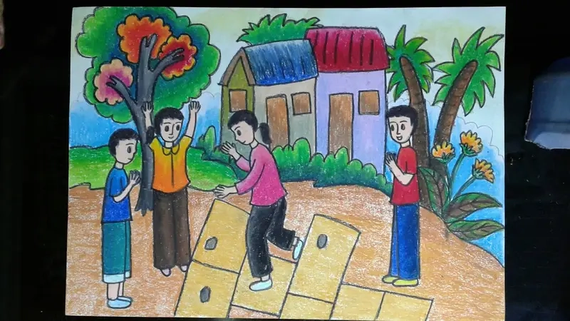 Nhóm bạn trải nghiệm Nhảy Lò Cò Sáng Tạo ngoài trời