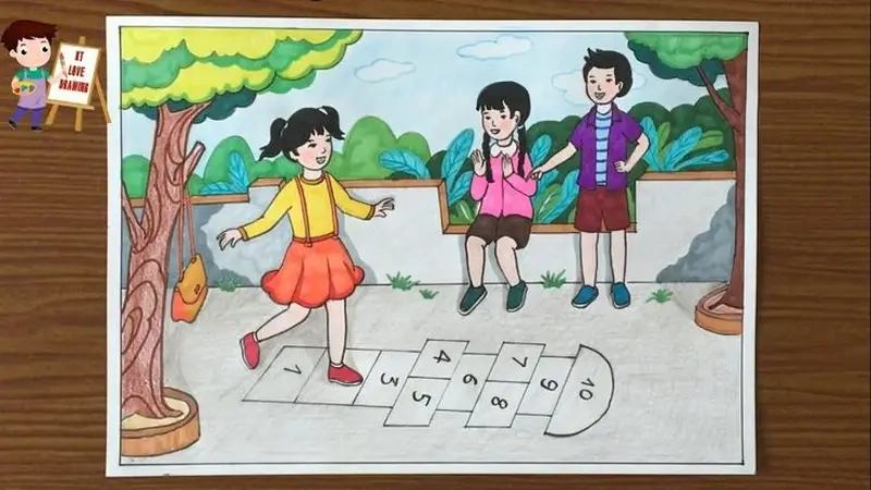 Nhóm bạn chơi Nhảy Lò Cò Theo Nhóm năng động