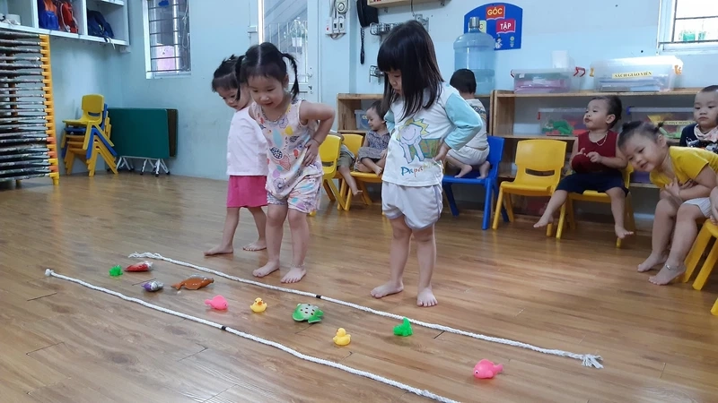 Chuẩn bị trước khi chơi nhảy qua suối