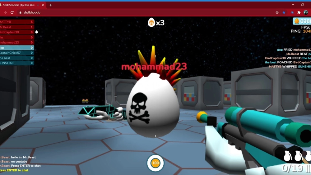 Hình ảnh chơi Shell Shockers với bạn bè trong chế độ đội