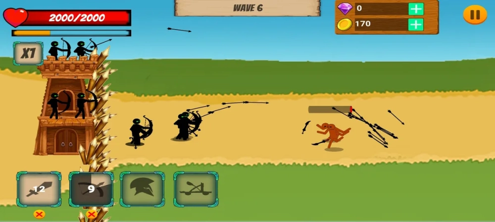 Đội hình lính giáo Order trong game Stick Empires vô cùng kỷ luật