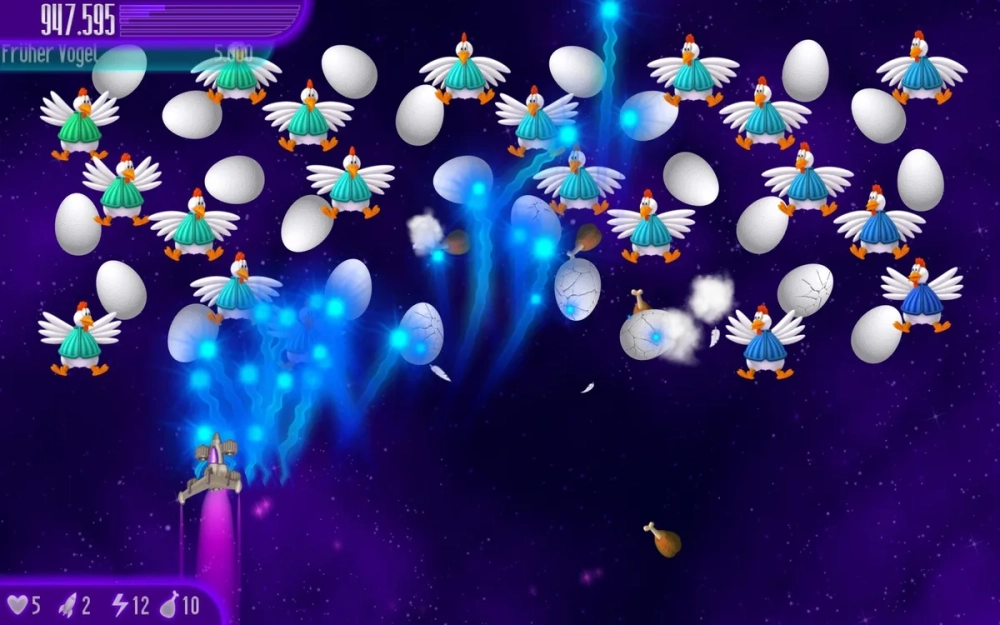 Hình ảnh binh đoàn gà xâm lăng trong chicken invaders web