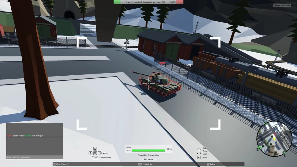 Giao diện War Brokers battle royale với bản đồ rộng lớn và khí tài quân sự